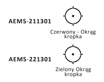 Kolor siatki celowniczej Holosun AEMS Reflex Sight