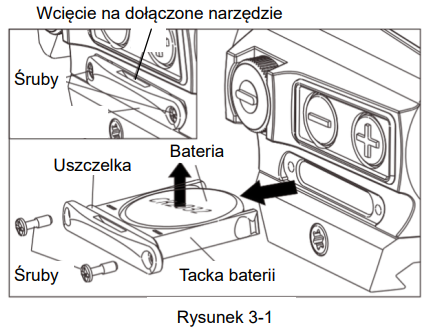 Wyjmowanie baterii HE503CU-GR Holosun