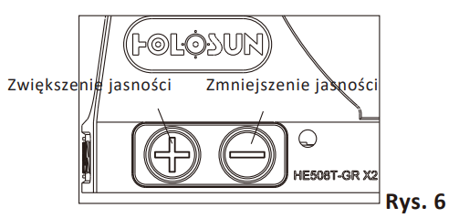 Obsługa celownika HE508T-GR/RD X2 Holosun