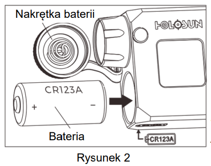 Instalacja baterii LS221-R/G Holosun